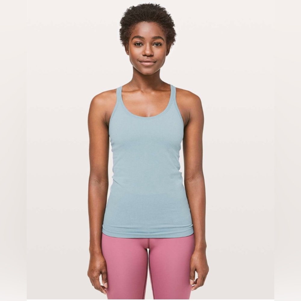 EUC Lululemon Athletica Ebb To Street Tank II blue cast